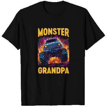 Discover Monster Truck Grandpa Monster Grandad Retro T Shirts
