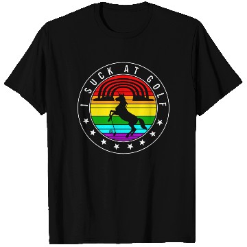 Discover Golf T Shirts, I Suck At Golf Unicorn Rainbow Retro