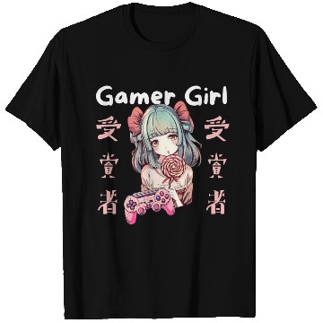Discover Gamer girl Anime Lollipop girl T Shirts