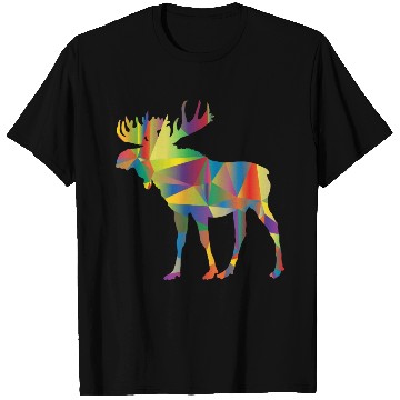 Discover Moose Art Colorful Elk Canada Alaska Hunting Deer T Shirts