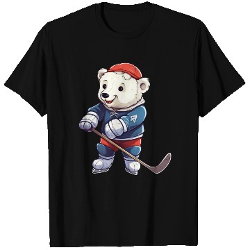 Discover Polar bear hockey player T Shirts