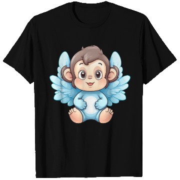 Discover monkey chimpanzee angel wings cute kawaii T Shirts