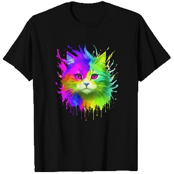 Discover Rainbow Cat Cat Kitten Lovers Apparel tie-dye T Shirts