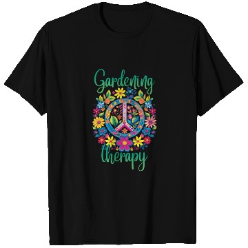 Discover Floral Gardening Therapy T Shirts