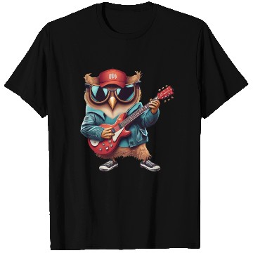 Discover Funny Cute bird playing guitar T Shirts