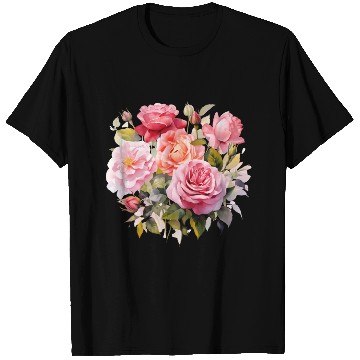 Discover Nature's Artistic Elegance English Rose Tapestry T Shirts