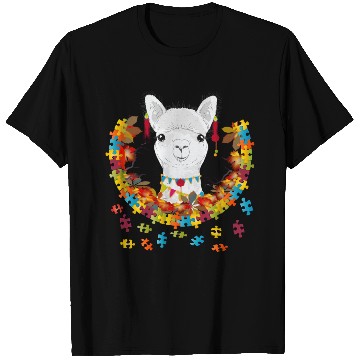Discover decorated alpaca in an autumnal setting T Shirts