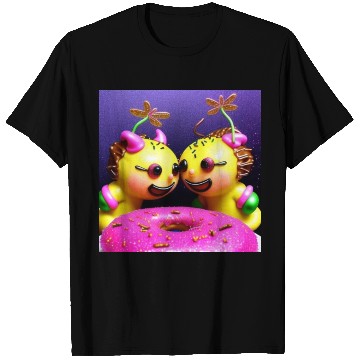 Discover Alien Cats With Pink Donut T Shirts