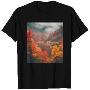 Discover Autumn in The Misty Mountains T Shirts