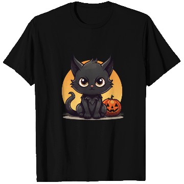 Discover Halloween cartoon cat T Shirts
