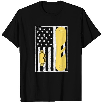 Discover Vintage Snowboarding Us Flag T Shirts