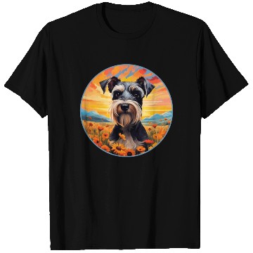 Discover Miniature Schnauzer Mountain Flower Cute Colorful T Shirts