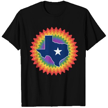 Discover Texas Map Design for proud LGBT+ Texans T Shirts