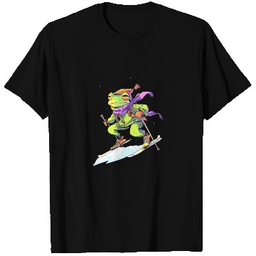 Discover Frog Skiing Skier Ski Winter Snow T Shirts
