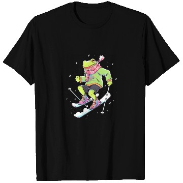 Discover Frog Skiing Skier Ski Winter Snow T Shirts