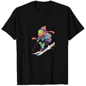 Discover Frog Skiing Skier Ski Winter Snow T Shirts