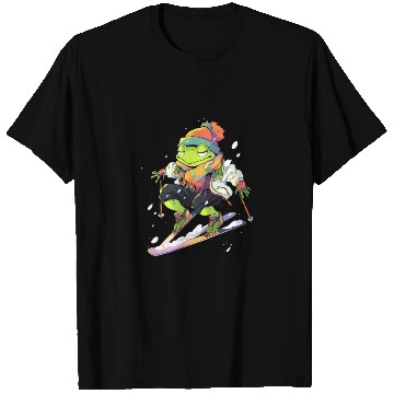 Discover Frog Skiing Skier Ski Winter Snow T Shirts