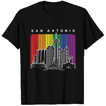 Discover San Antonio Texas Rainbow Flag LGBTQAI Pride T Shirts