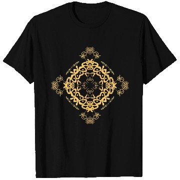 Discover Intricate Gold Mandala Pattern T Shirts