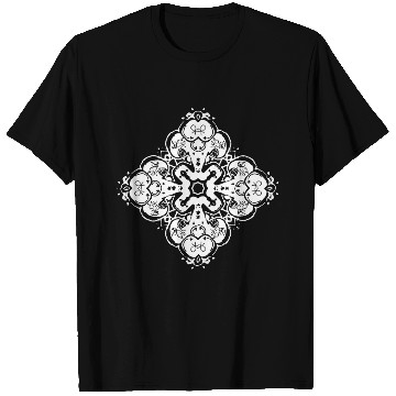 Discover Intricate Skull Mandala Symmetry T Shirts