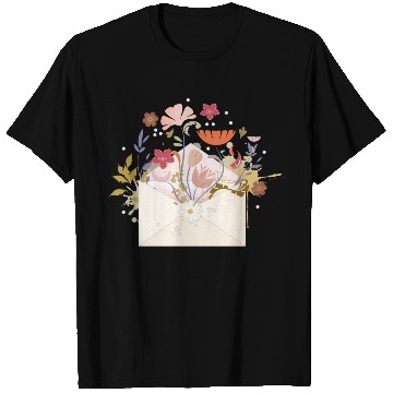 Discover floral envelope with flowers and seal T Shirts