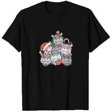 Discover Hippo Christmas Tree Funny Animal Christmas T Shirts