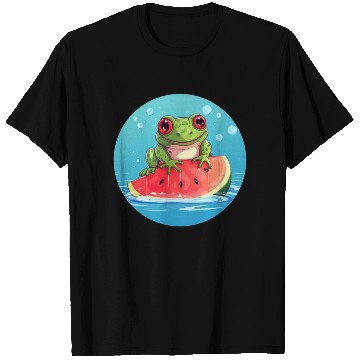 Discover Frog on watermelon in the sea T Shirts
