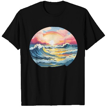 Discover Beautiful Pink Sea And Cloud Landscape T Shirts