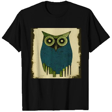 Discover Mod Owl: Woodcut Owl T Shirts