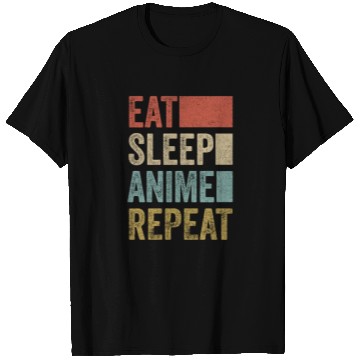 Discover Vintage Retro Eat Sleep Anime Repeat Gift Funny T Shirts