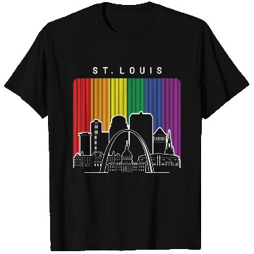 Discover St. Louis Missouri Rainbow Flag LGBTQAI Pride T Shirts