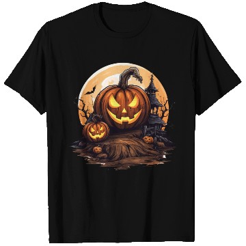 Discover Halloween Haunted House Spell Pumpkin Bat T Shirts