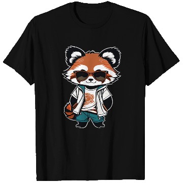 Discover Red Panda Cub With Glasses T Shirts