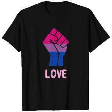 Discover Love Bisexual Pride Fist Design for Equality T Shirts