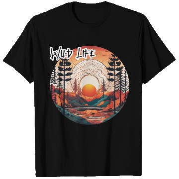 Discover Wild Life / Forest / Camping / Tree / River / Sun T Shirts