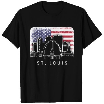 Discover St. Louis Missouri American Flag Vintage T Shirts