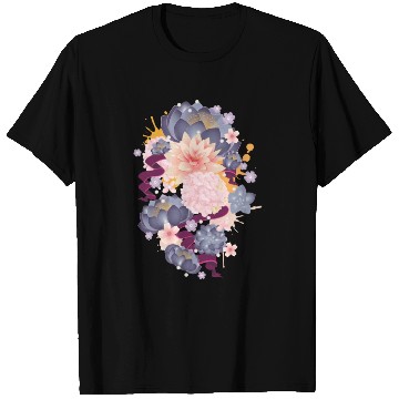 Discover Composition of water lilies, hydrangeas & succulen T Shirts