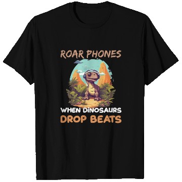 Discover Roar Phones When Dinosaurs Drop Beats for a Dino T Shirts