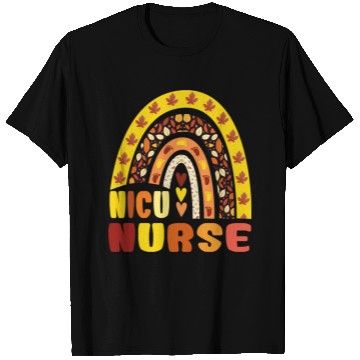 Discover Rainbow Autumn NICU Nurse Maple Leaf Fall Vibes T Shirts