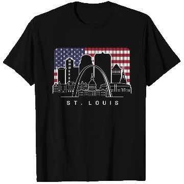 Discover St. Louis Missouri American Flag T Shirts