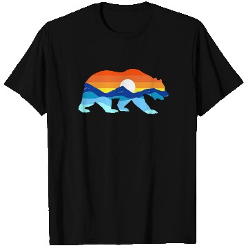 Discover Camping Hiking Retro Mountains Outdoors Camp Bear T Shirts