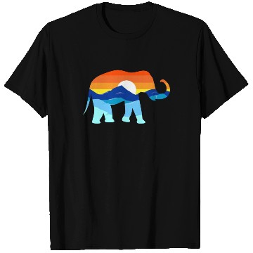 Discover Camping Hiking Retro Mountains Outdoors Elephant T Shirts