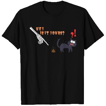 Discover Funny Halloween Skeleton and Cat T Shirts