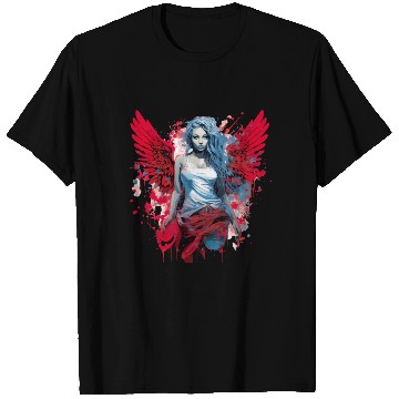 Discover Woman with Angel Wings Angel Esoteric Wings T Shirts