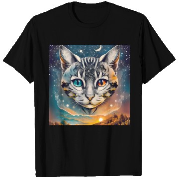 Discover Cat With Two Different Color Eyes Fantasy Art T Shirts