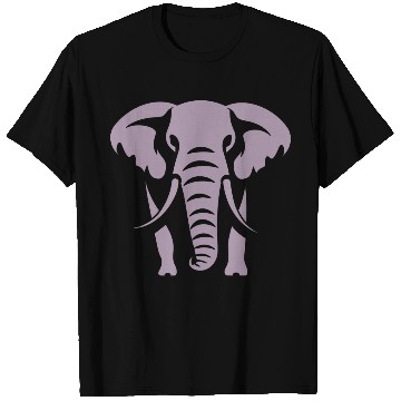 Discover Elephant Silhouette White Logo T Shirts