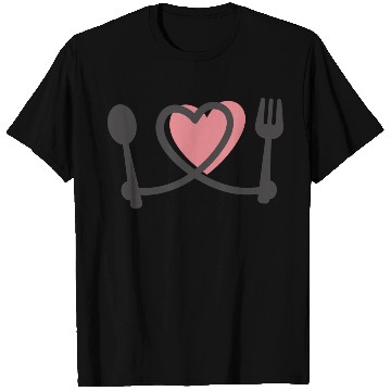 Discover Cooking fork and spoon with heart T Shirts
