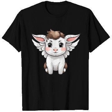 Discover Heavenly Bond: Cow & Calf with Angel Wings T Shirts