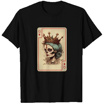 Discover Diamond Queen Gothic Poker Card Game Creepy T Shirts