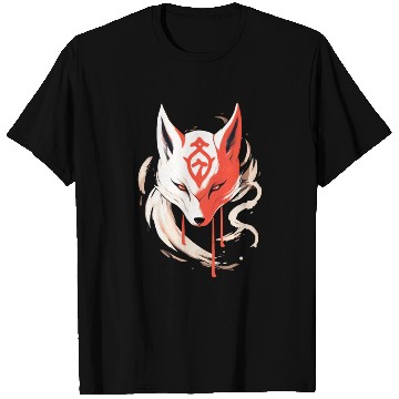 Discover Kitsune Maske Japan Anime Kumiho Fox Samurai T Shirts